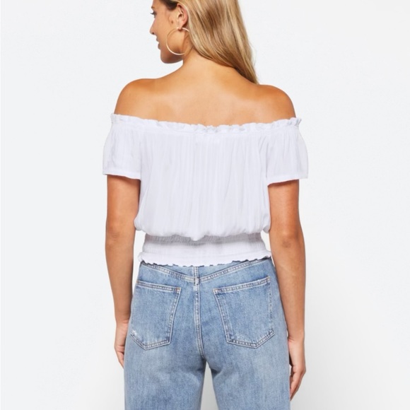 Off the shoulder smocked waist top - Picture 2 of 2